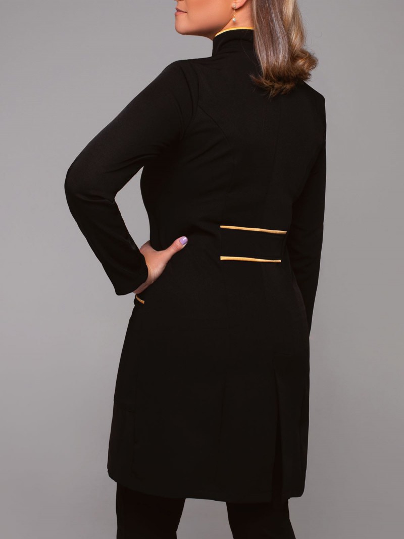 Preto Com Dourado (Botões E Zíper Dourados)