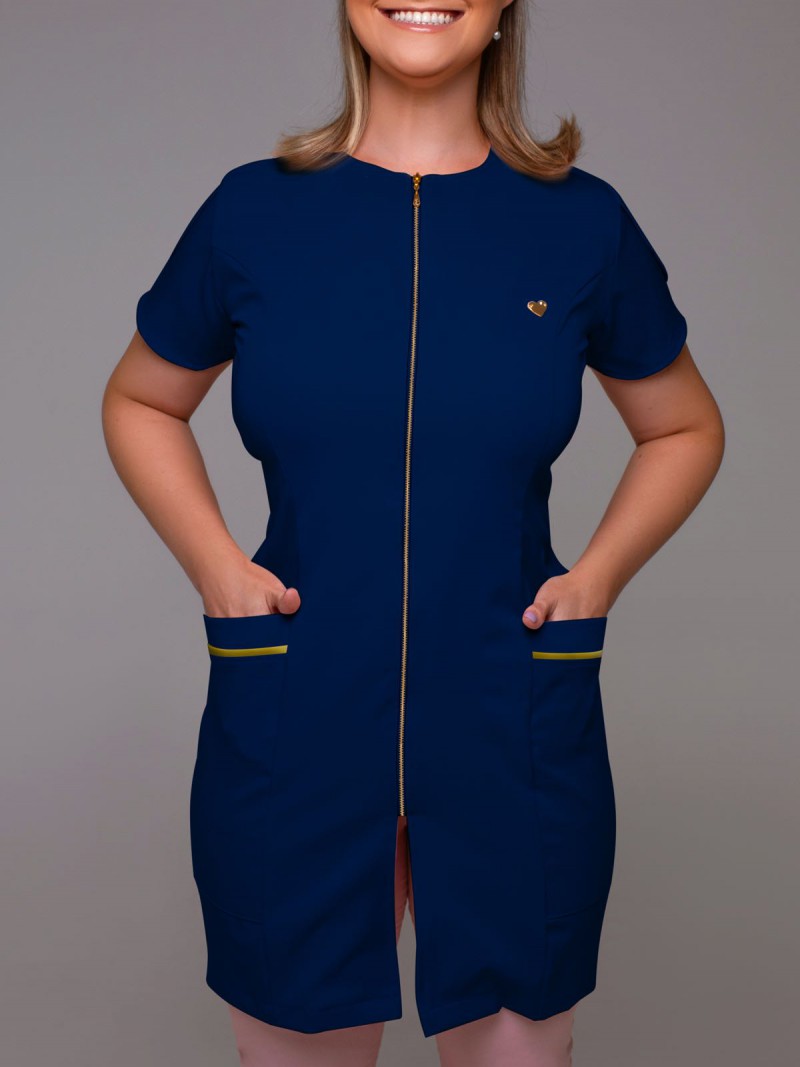 Azul Marinho Com Dourado (Zíper Dourado)