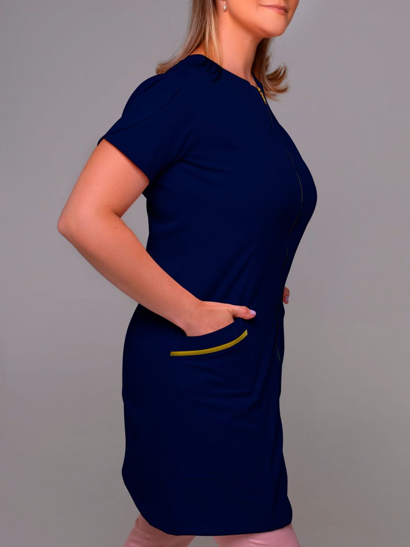 Azul Marinho Com Dourado (Zíper Dourado)