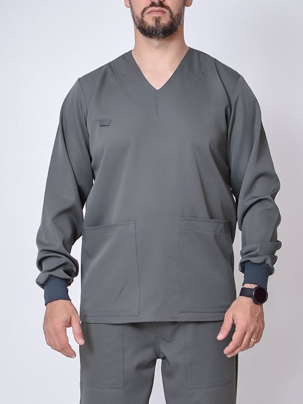 Blusa Scrub Masculino Yuri Manga Longa - 
