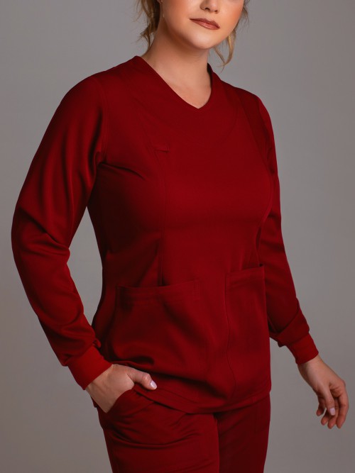 Conjunto Scrub Feminino Catita Manga Longa - Mangas tradicionais longas com punho de ribana