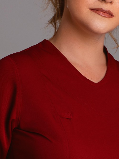 Conjunto Scrub Feminino Catita Manga Longa - Porta crachá no lado direito do peito