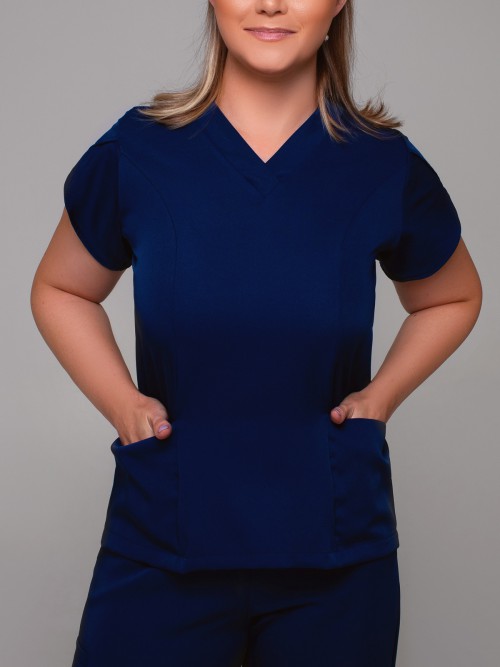 Conjunto Scrub Feminino Mariana - Gola V e dois bolsos grandes na frente