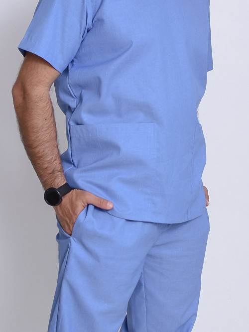 Conjunto Scrub Masculino Basic Cotton - Dois bolsos frontais e Dois bolsos laterais internos na calça