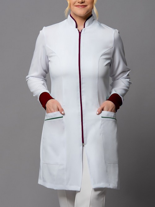 Jaleco Feminino Universitário - Manga longa com punho de ribana (malha)