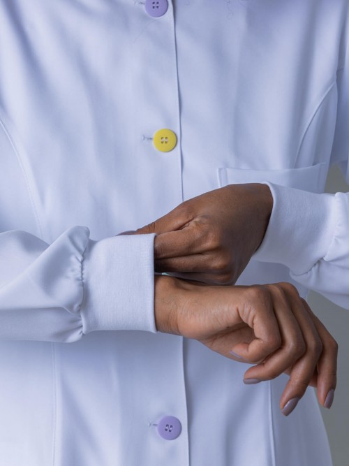 Jaleco Feminino Alice - Punhos de malha (ribana)