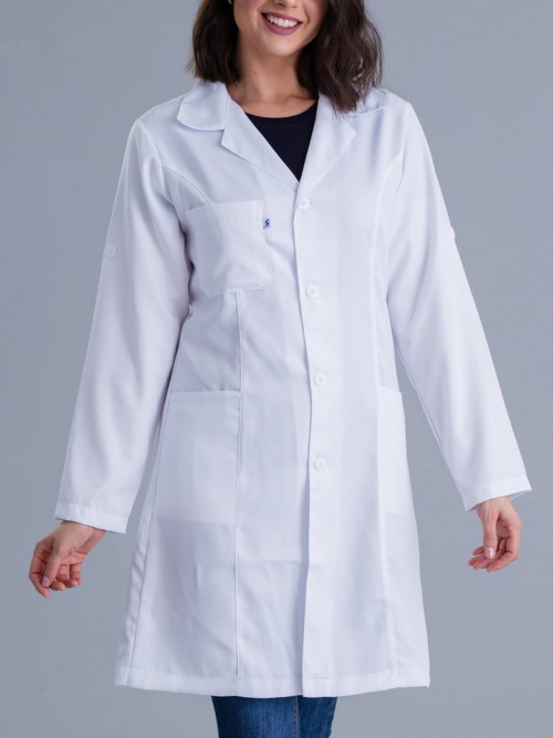 Jaleco Feminino Medicina - Jaleco clássico com modelagem acinturada e feminina