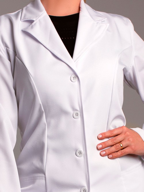 Jaleco Feminino Aurora - Fechamento em botões personalizados Ateliê do Scrub