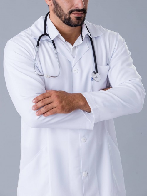 Jaleco Masculino Medicina - Gola clássica modelo esporte